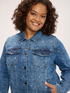 Jeansjacke mit Print und Herzen image number 3