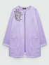 Soft touch duster coat with oversized application image number 4