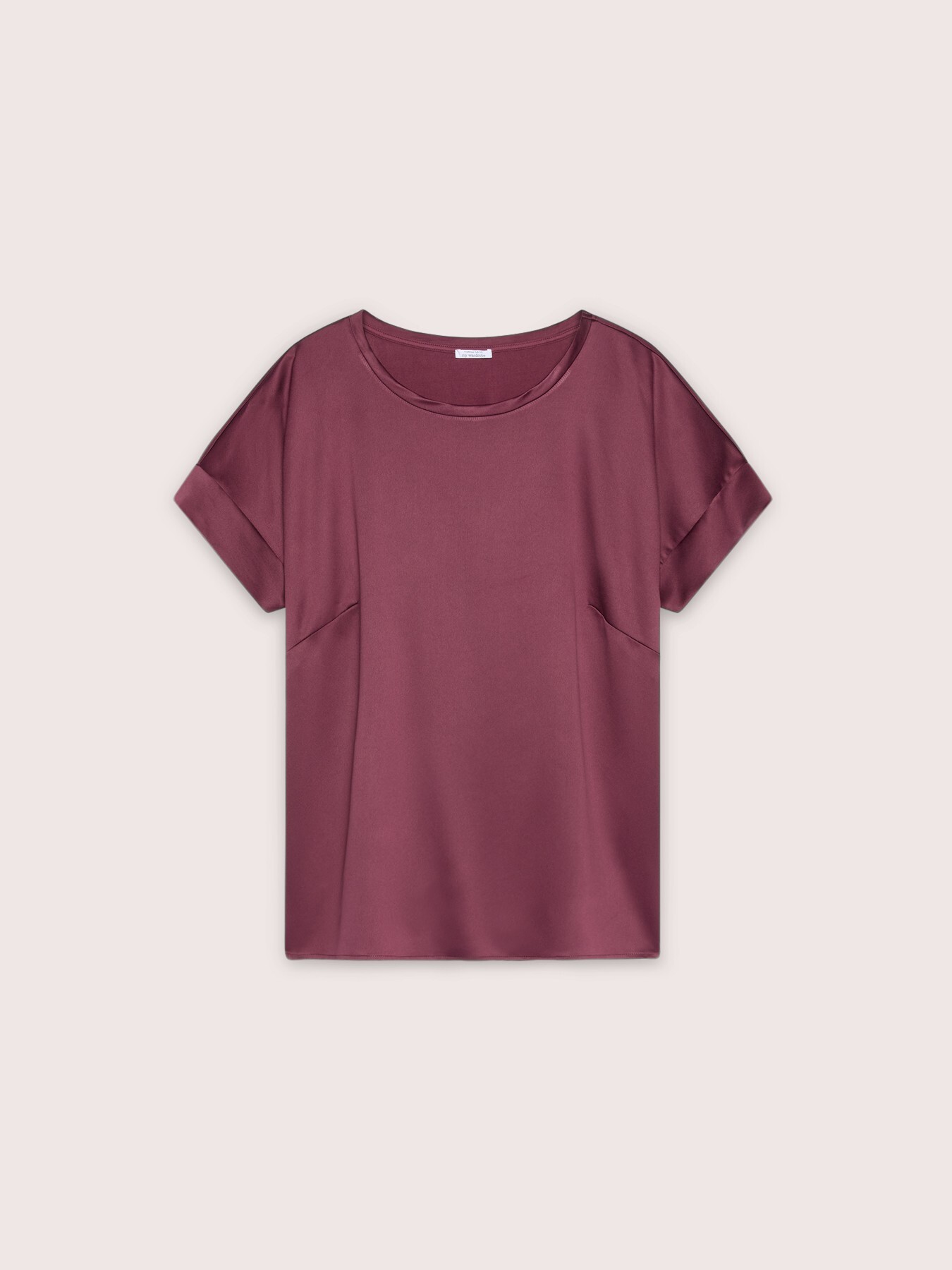 Bi-material T-shirt in satin and jersey image number 4