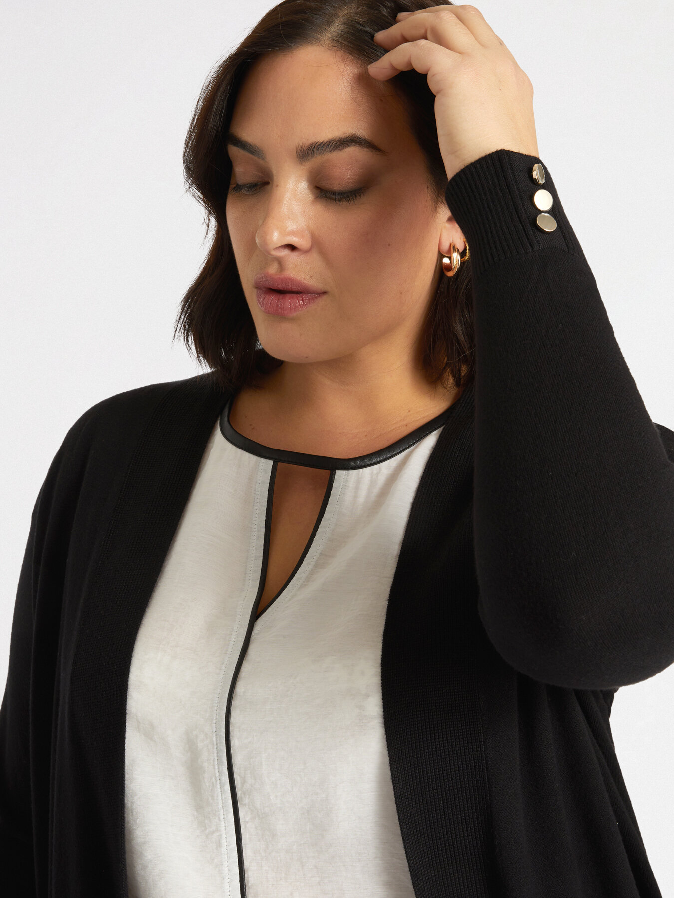 Maxi cardigan con viscosa LENZING&trade; ECOVERO&trade; image number 3