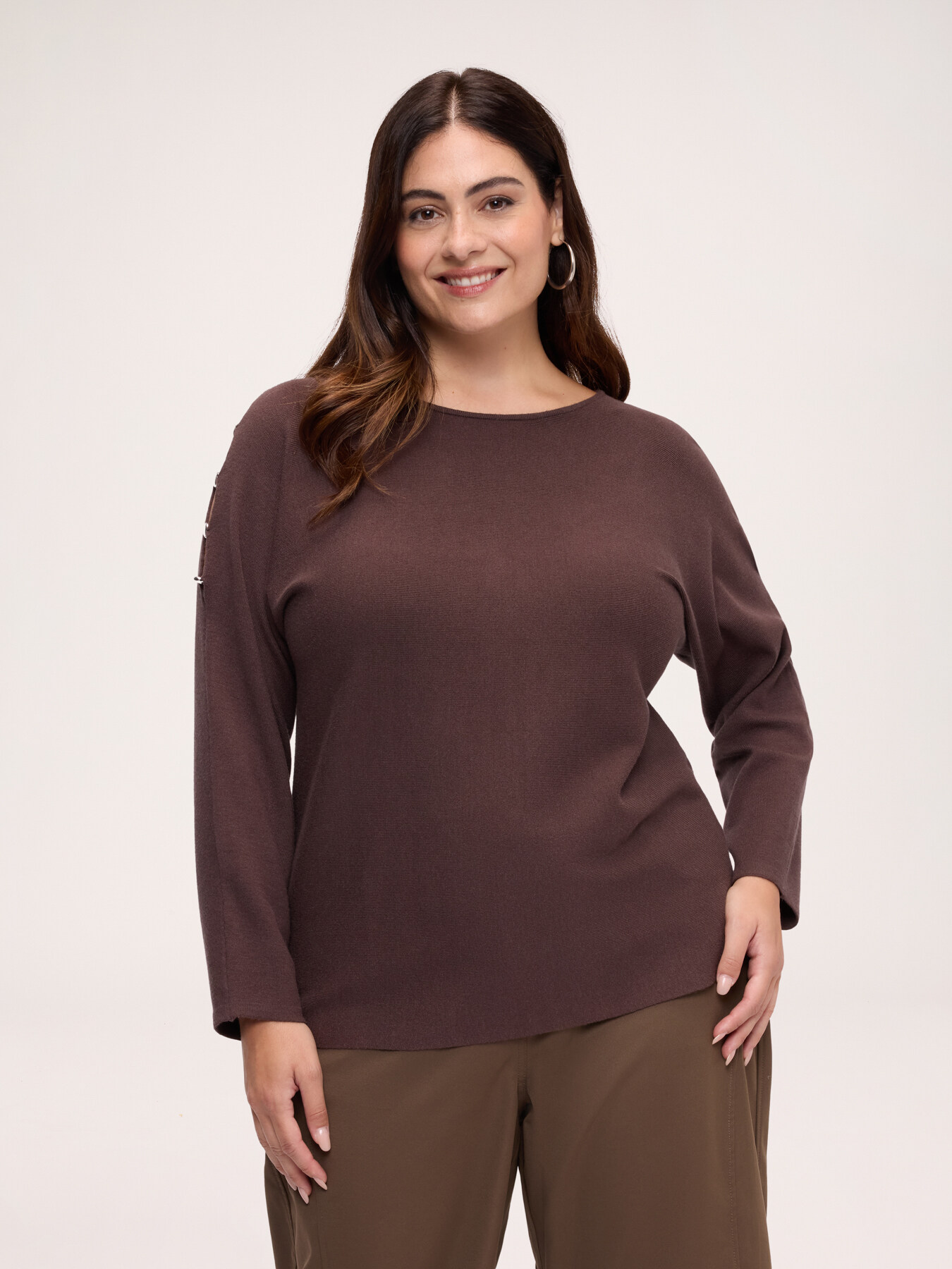 Boat neck sweater in viscose blend image number 0