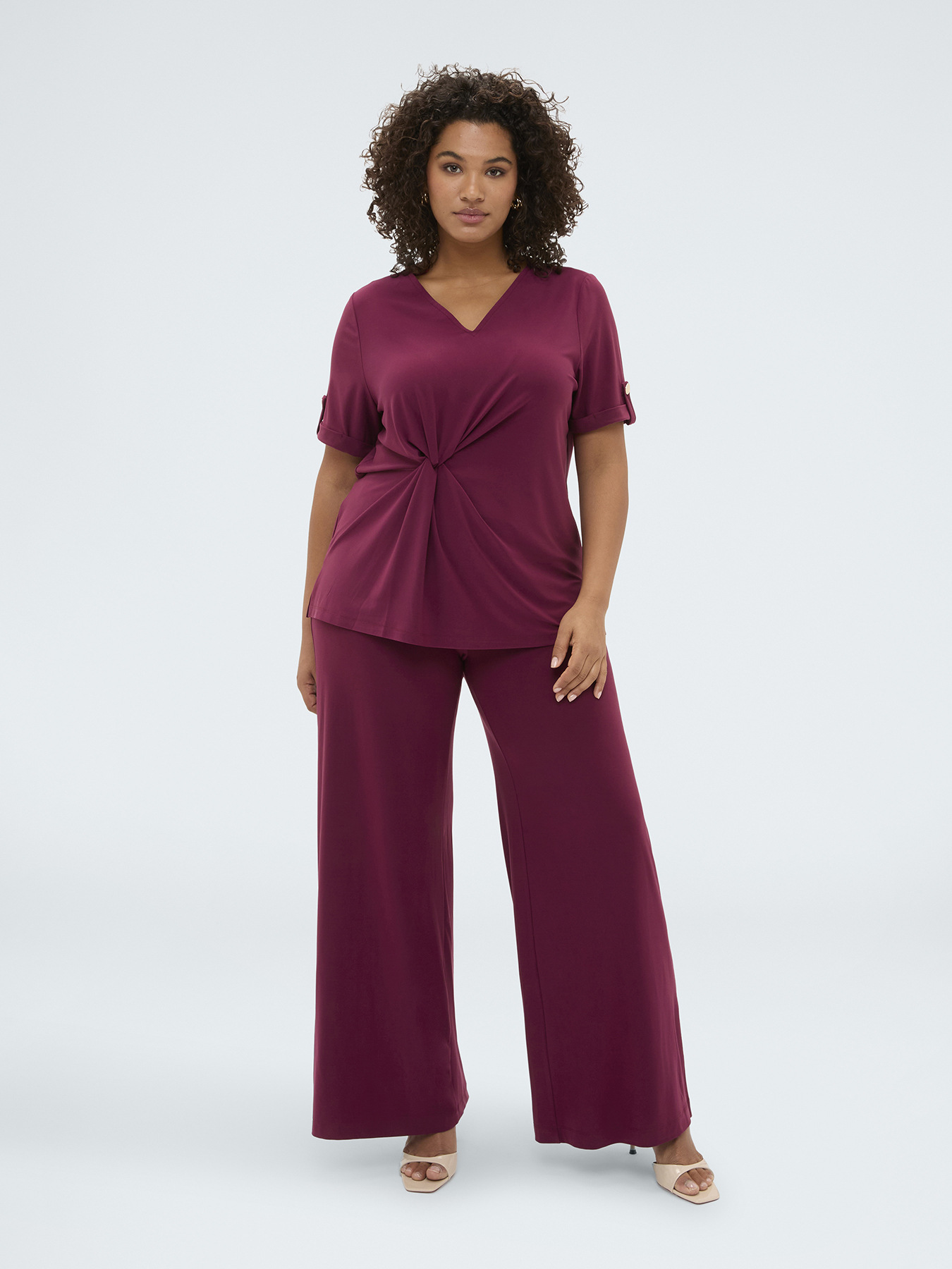 T-shirt in jersey con drappeggio image number 2