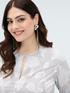 Cotton jacquard blouse with floral embroidery image number 3