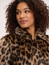 Short animal-print faux fur jacket image number 3