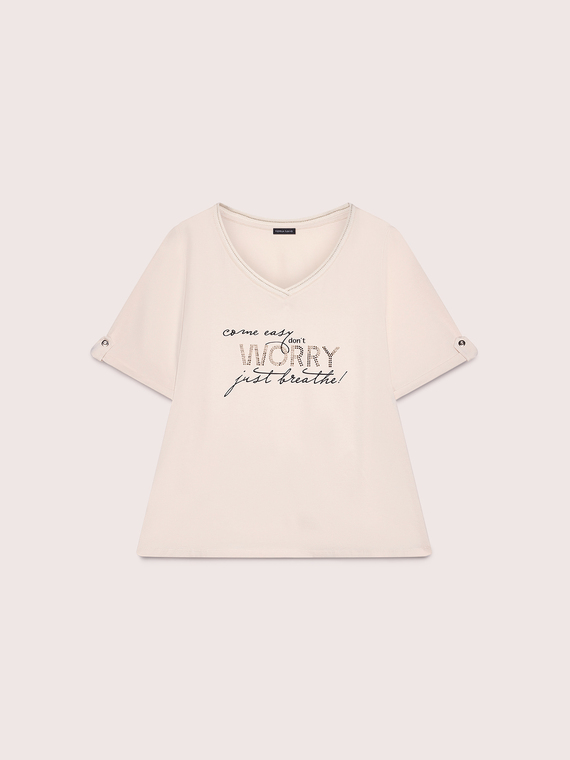 Cotton t-shirt with motivational slogan