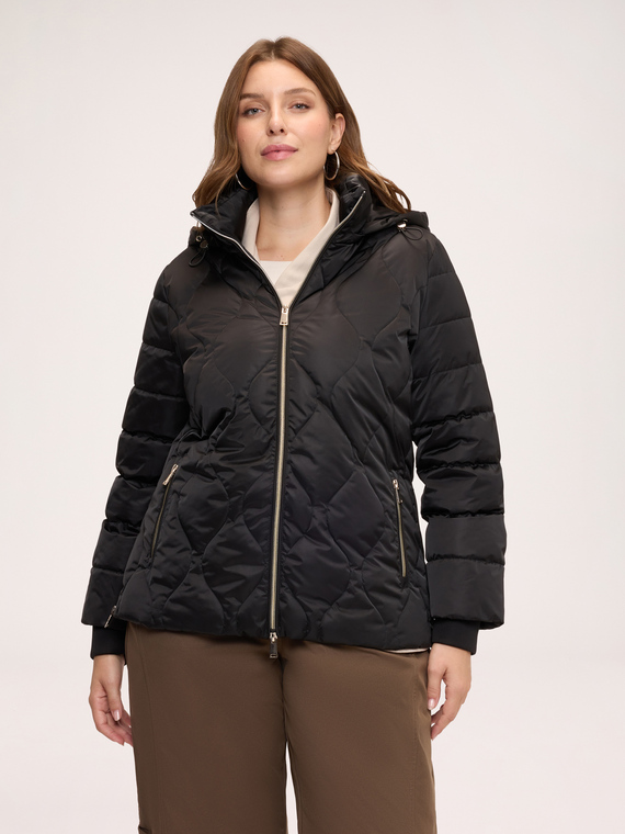 Short down jacket with removable hood