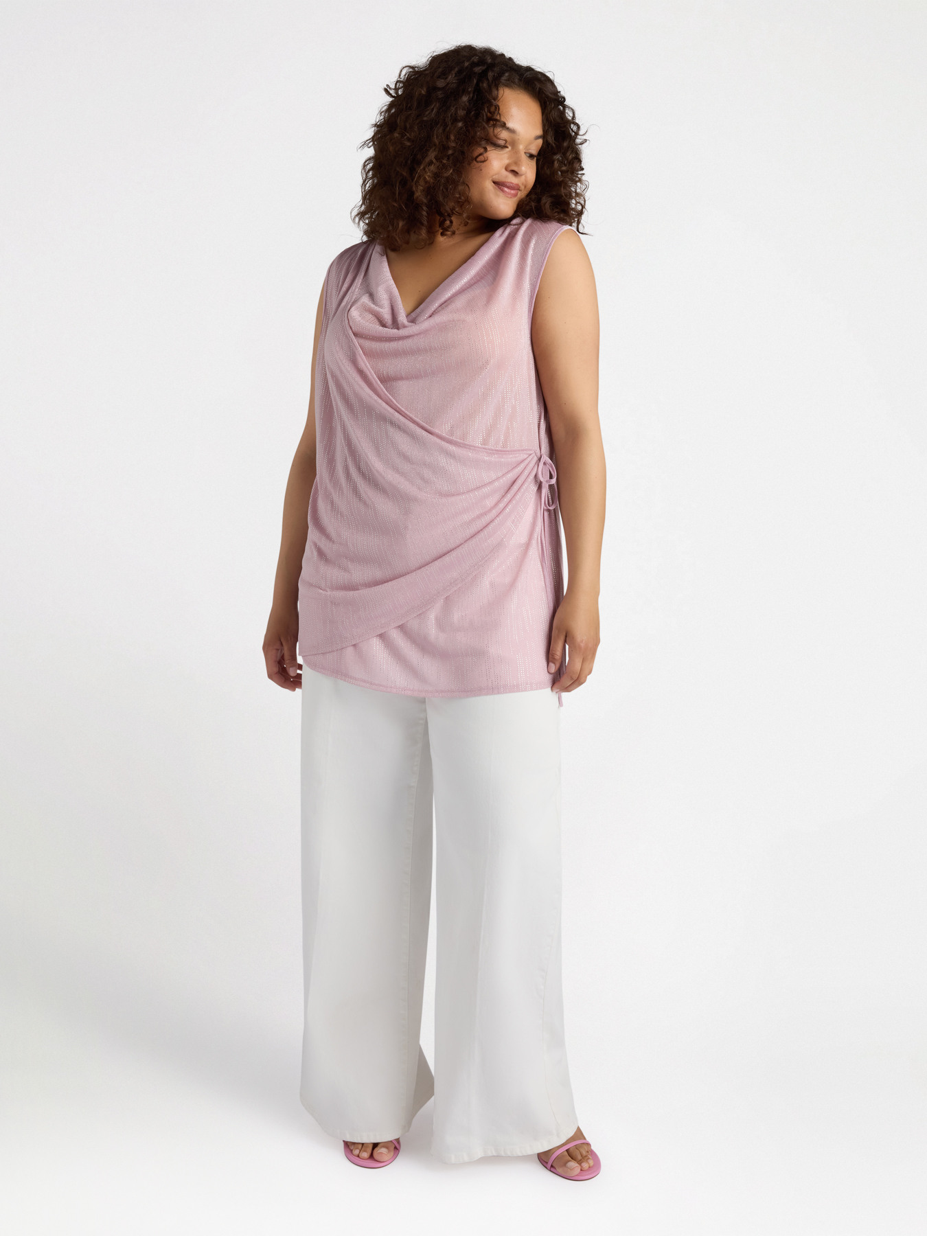 Lurex top with draping image number 2
