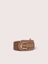 Soft touch belt with buckle and contrast stitching image number 0