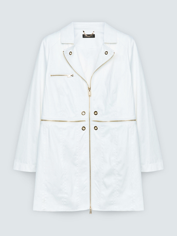 Manteau soft touch avec fermetures &eacute;clair d&eacute;coratives