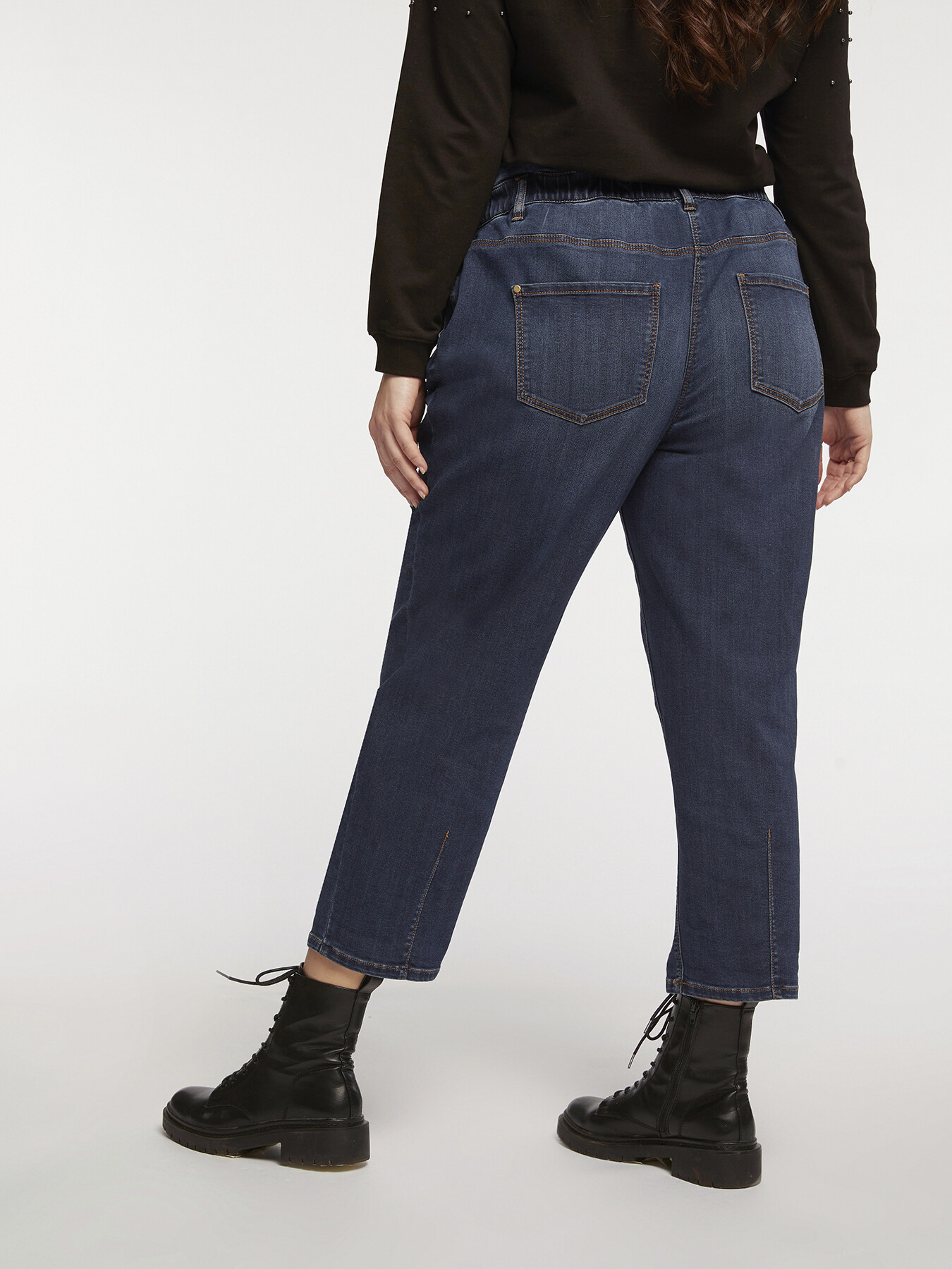 Vaqueros balloon de tela vaquera el&aacute;stica image number 1