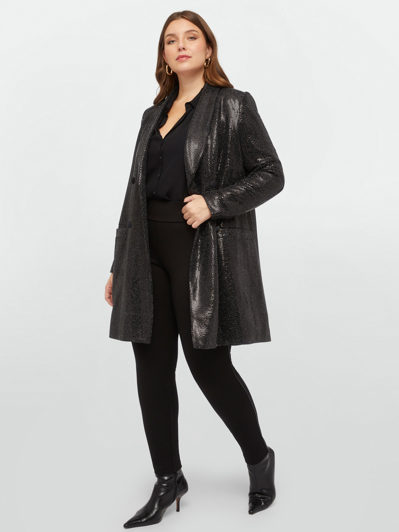 Robe blazer enti&egrave;rement recouvert de paillettes image number 5