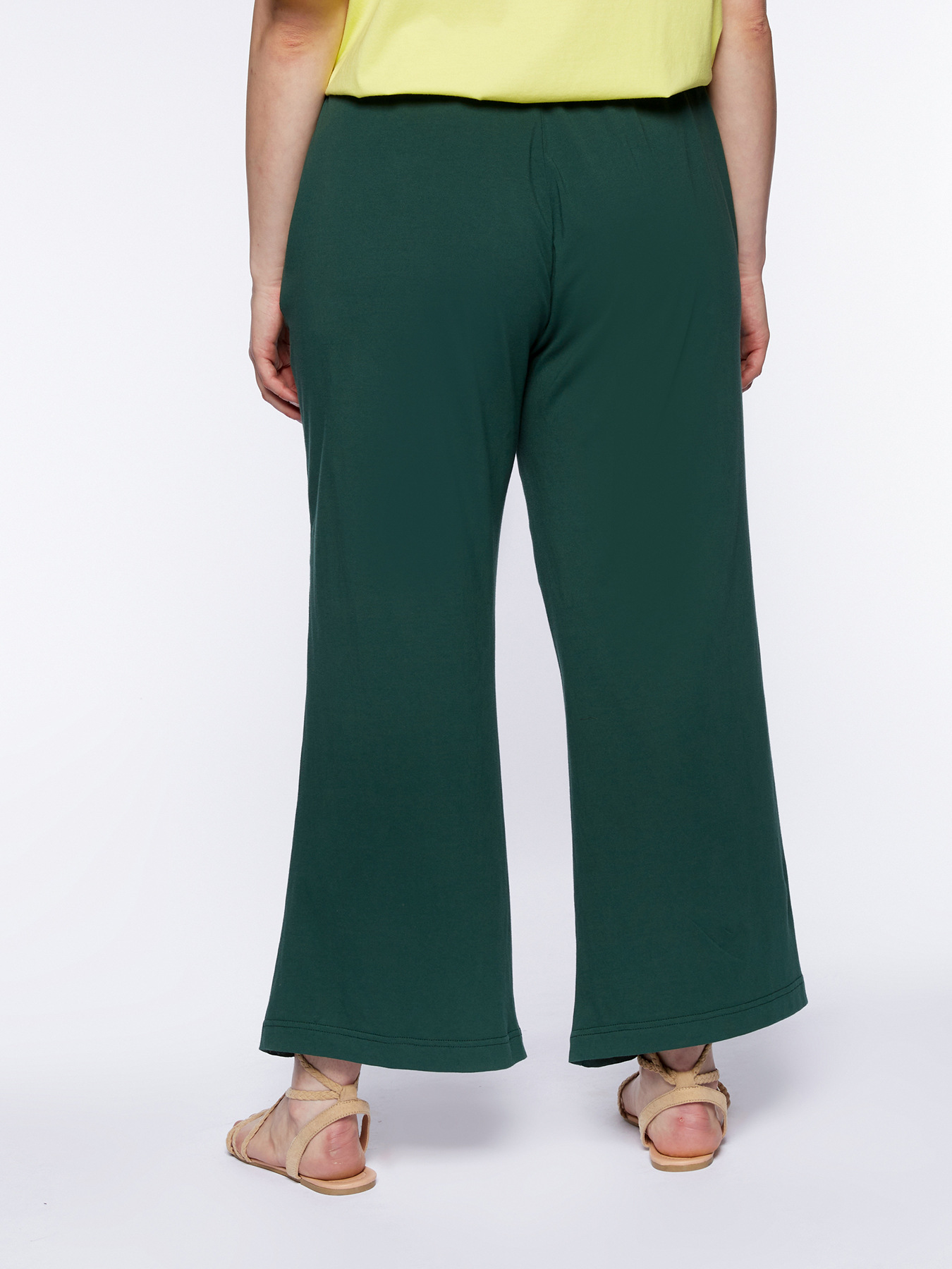 Pantaloni relaxed fit in lino e jersey image number 1