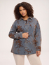 Denim shirt jacket with floral embroidery image number 0