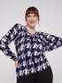 Sweater with houndstooth print image number 0