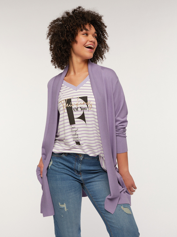 Fiorella Rubino T-shirt rigata con stampa lettering Donna