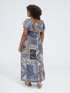 Robe longue &agrave; &eacute;paules d&eacute;nud&eacute;es avec imprim&eacute; image number 1