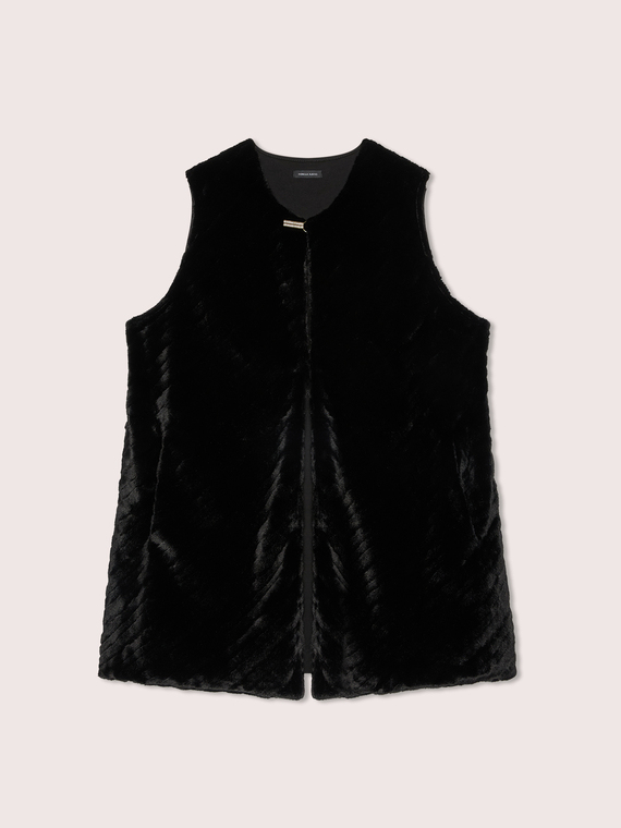 Gilet long en peluche