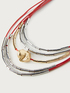 Mehrreihige Halskette mit Plättchen image number 2