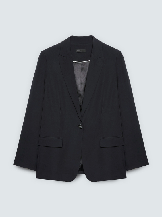 Blazer strutturato con bottone gioiello