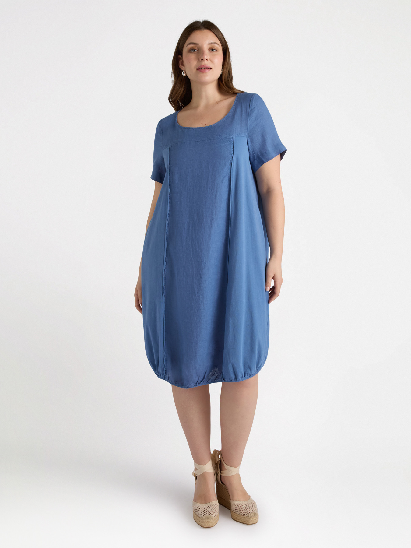 Linen and jersey dress image number 0
