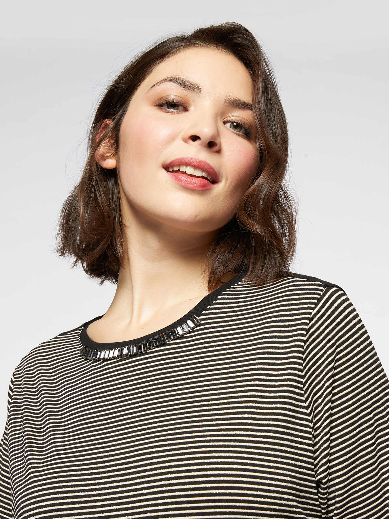 T-shirt a righe con patch EA Club