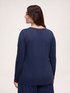 Two-material V-neck T-shirt with long sleeves image number 1