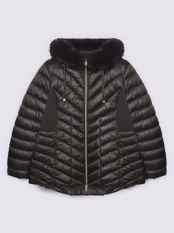 Quilted down jacket with hood