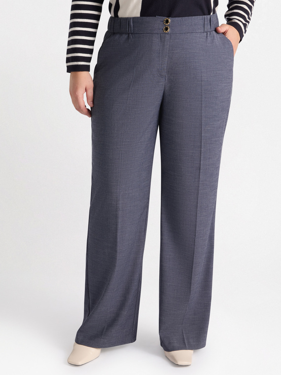 Fiorella Rubino - Pantaloni wide leg Donna, Blu Taglia: 37 (46 IT)