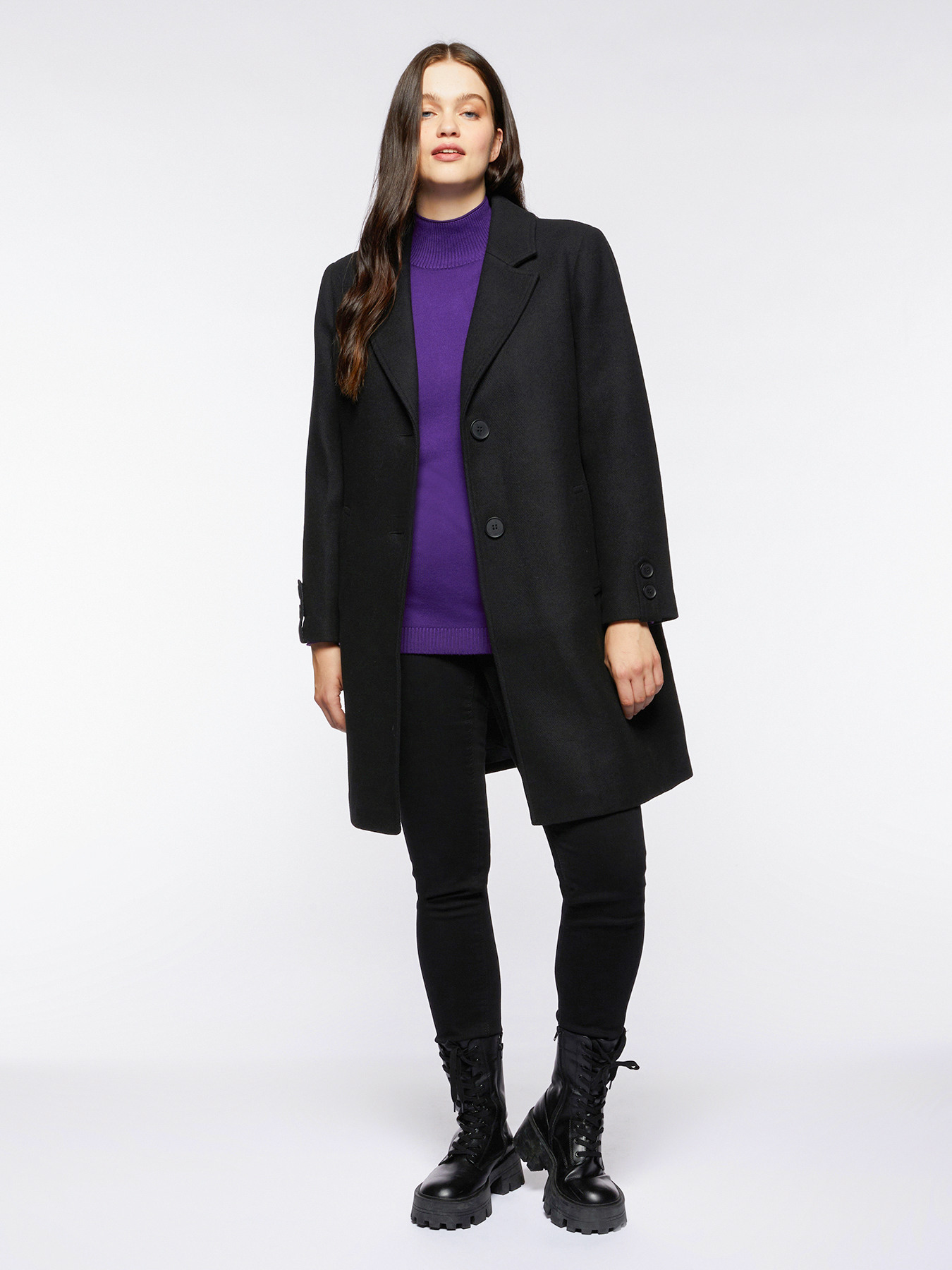 Diagonal fabric coat image number 0