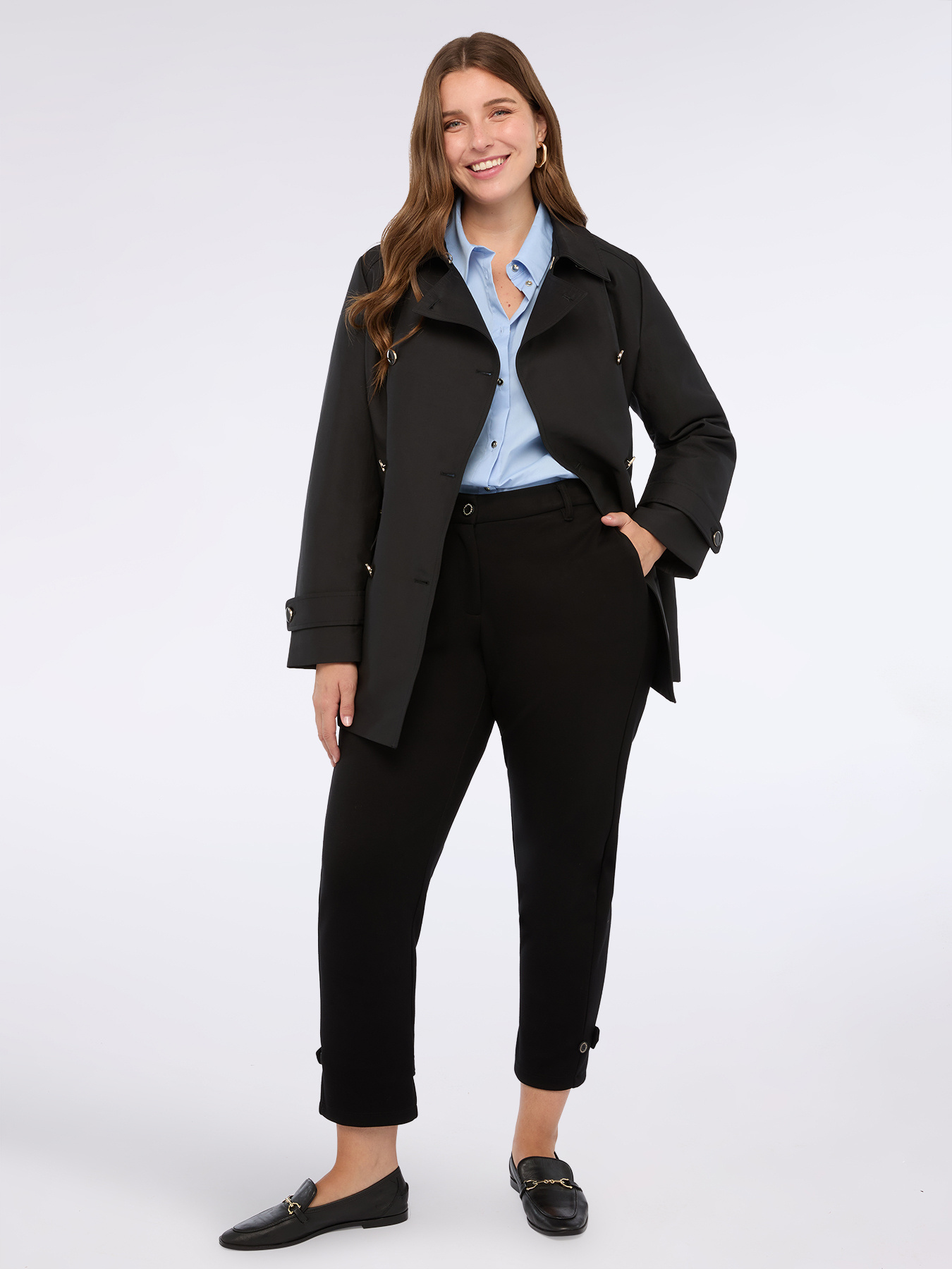 Cropped pants in scuba fabric image number 1