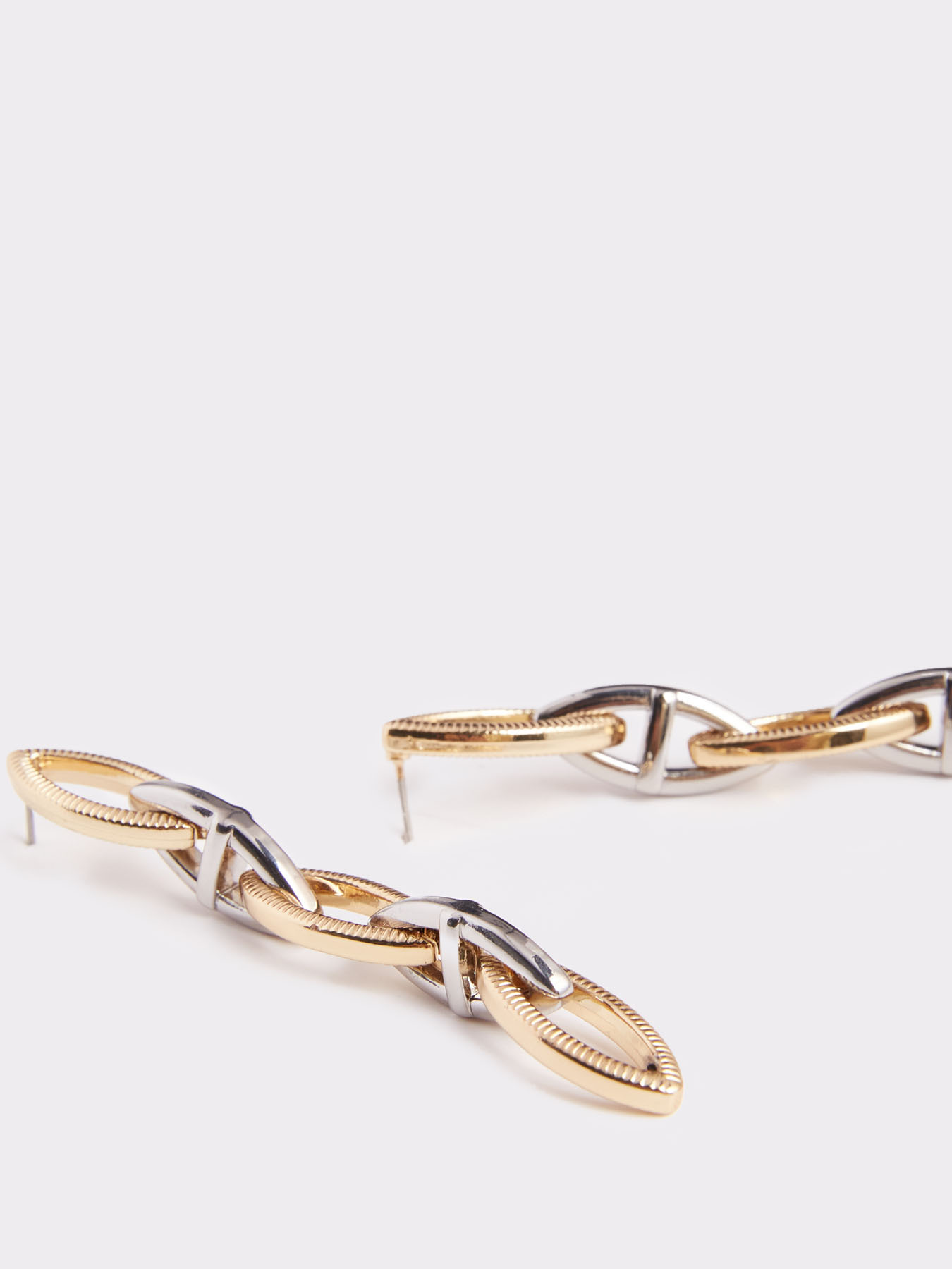 Orecchini pendenti con catena bicolor image number 1