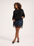 Denim mini skirt with lace image number 2
