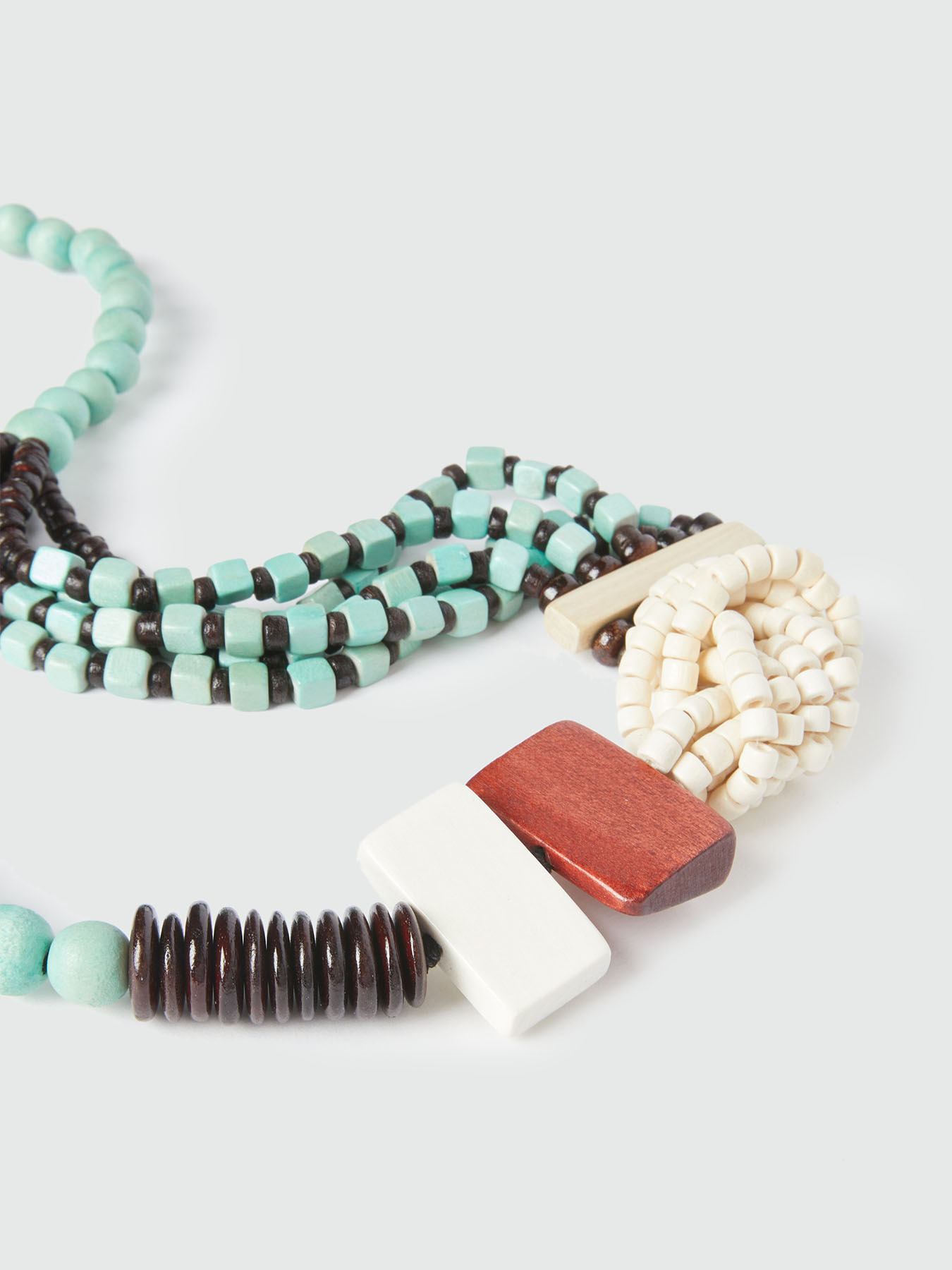 Coloured wooden beaded necklace image number 2