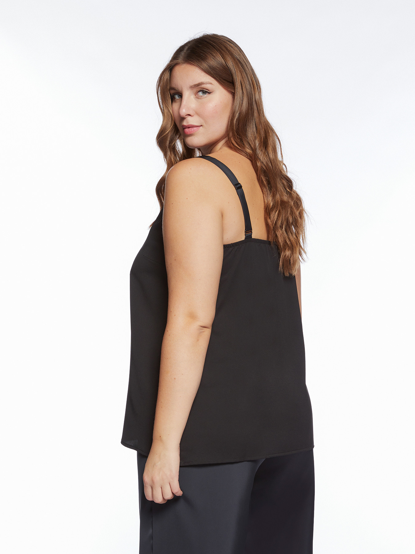 Top bimaterico con spallina sottile image number 1