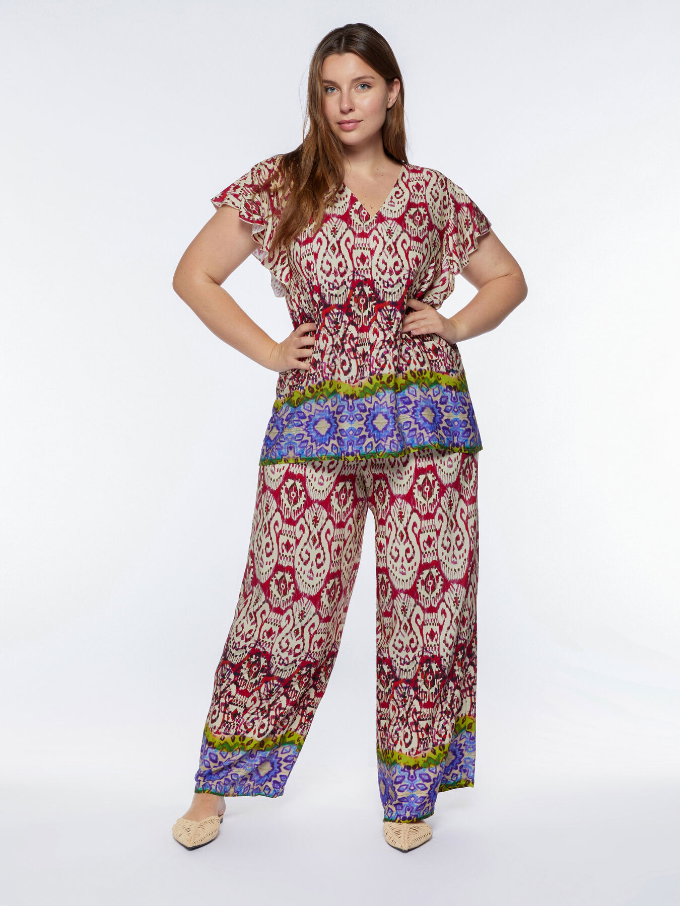 Weite Hose mit Ethno-Druck image number 2