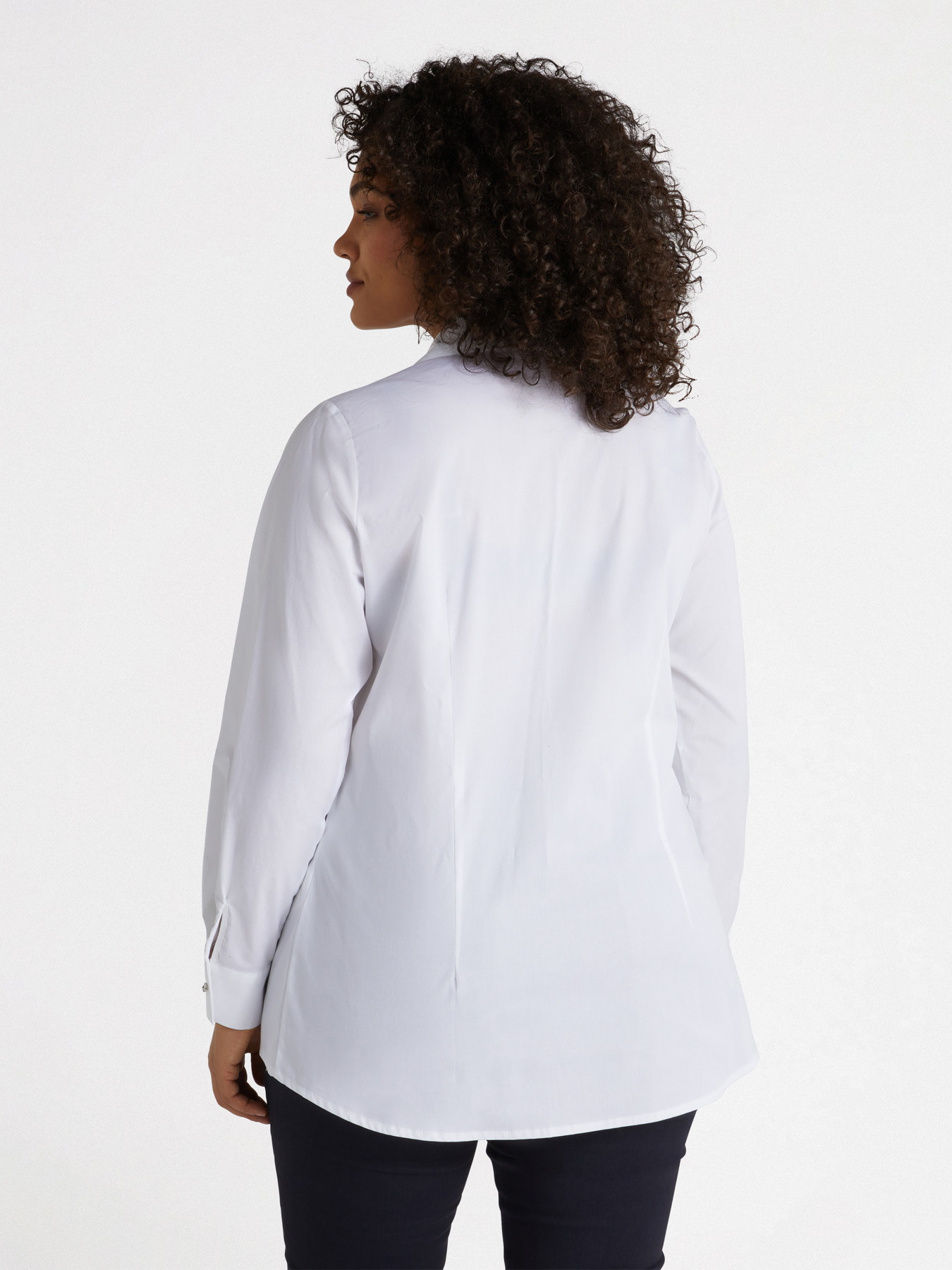 White stretch cotton shirt image number 1