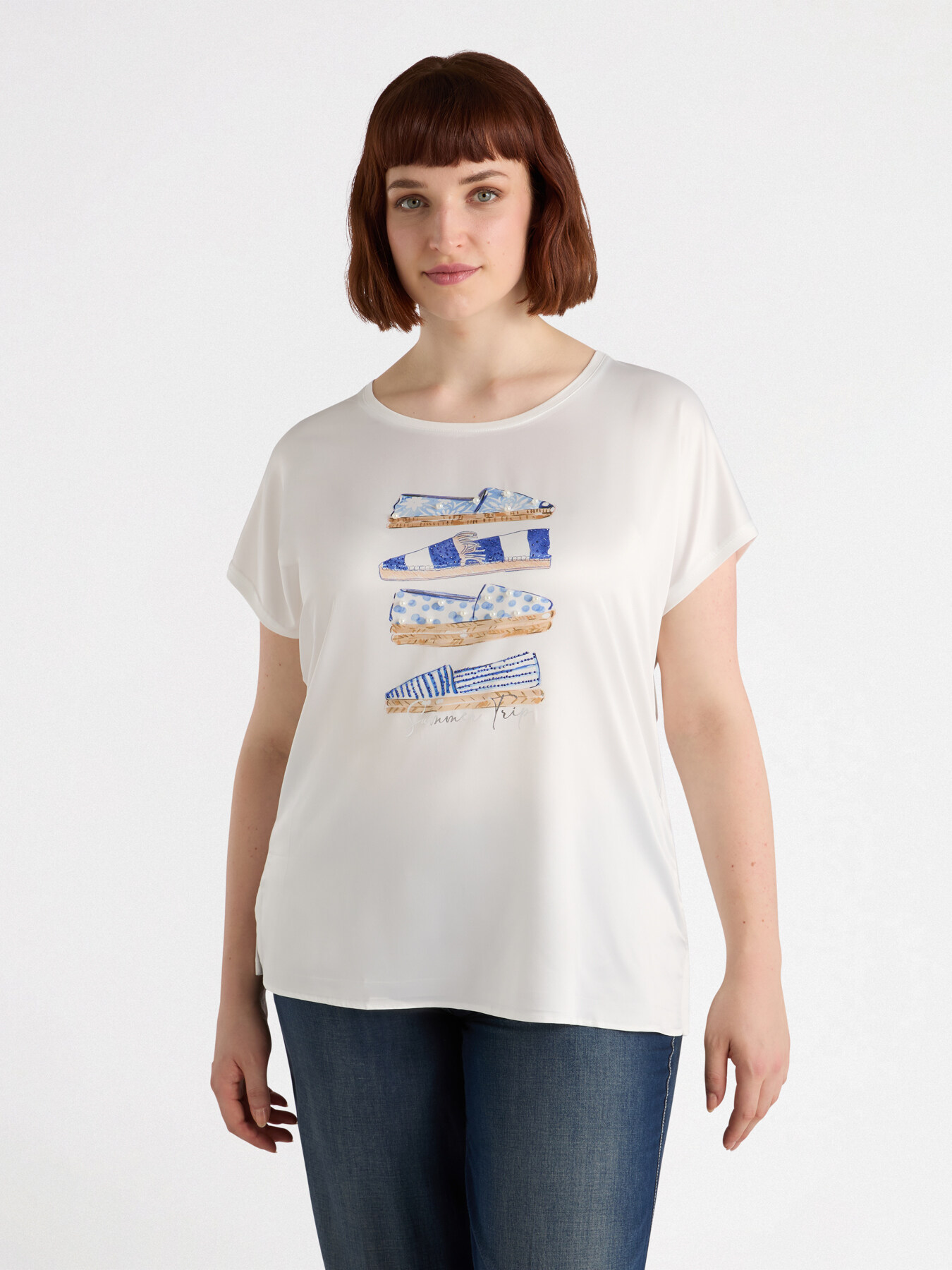 T-shirt with embroidered print image number 2