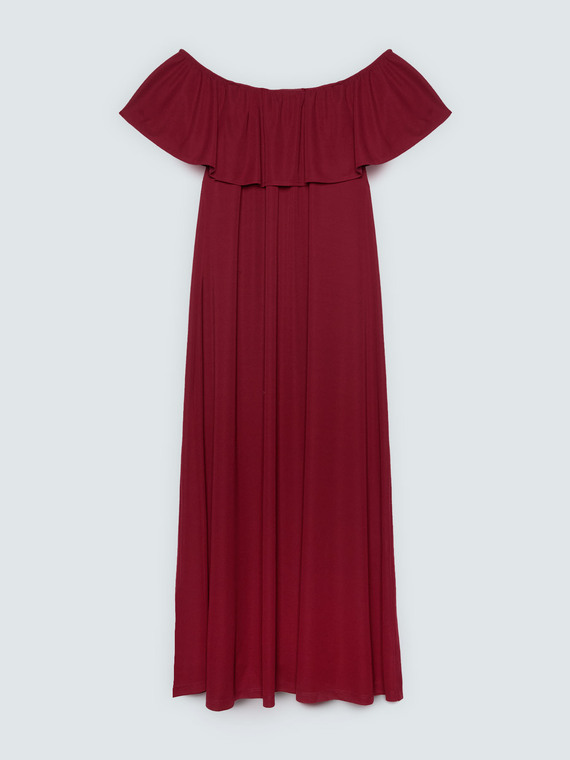 Chill off-shoulder long dress with ruffles