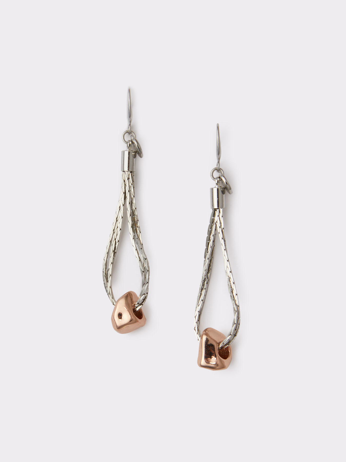 Boucles d’oreilles à rangs multiples avec perles et pépites image number 0