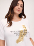 T-shirt en coton avec inscription et imprim&eacute; image number 3