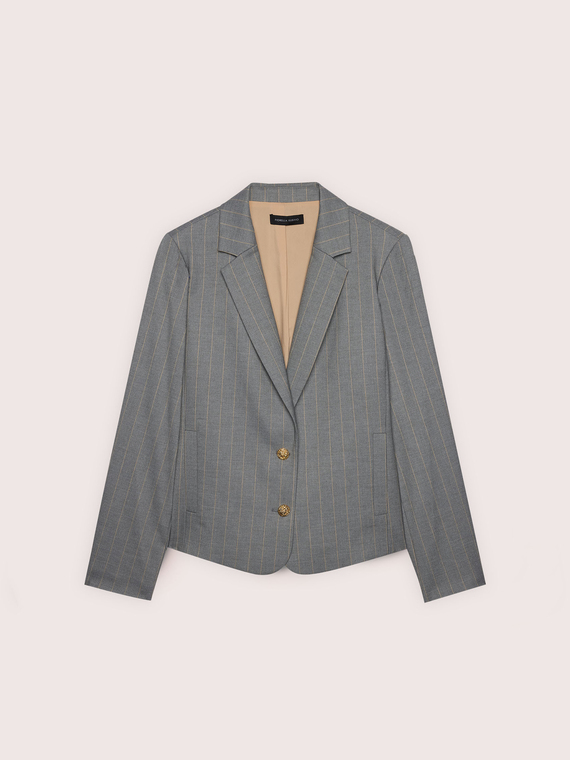 Nadelstreifen-Blazer mit goldenen Kn&ouml;pfen