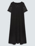 Long A-line dress with floral details image number 4