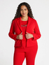 Cropped blazer in stretch fabric image number 1