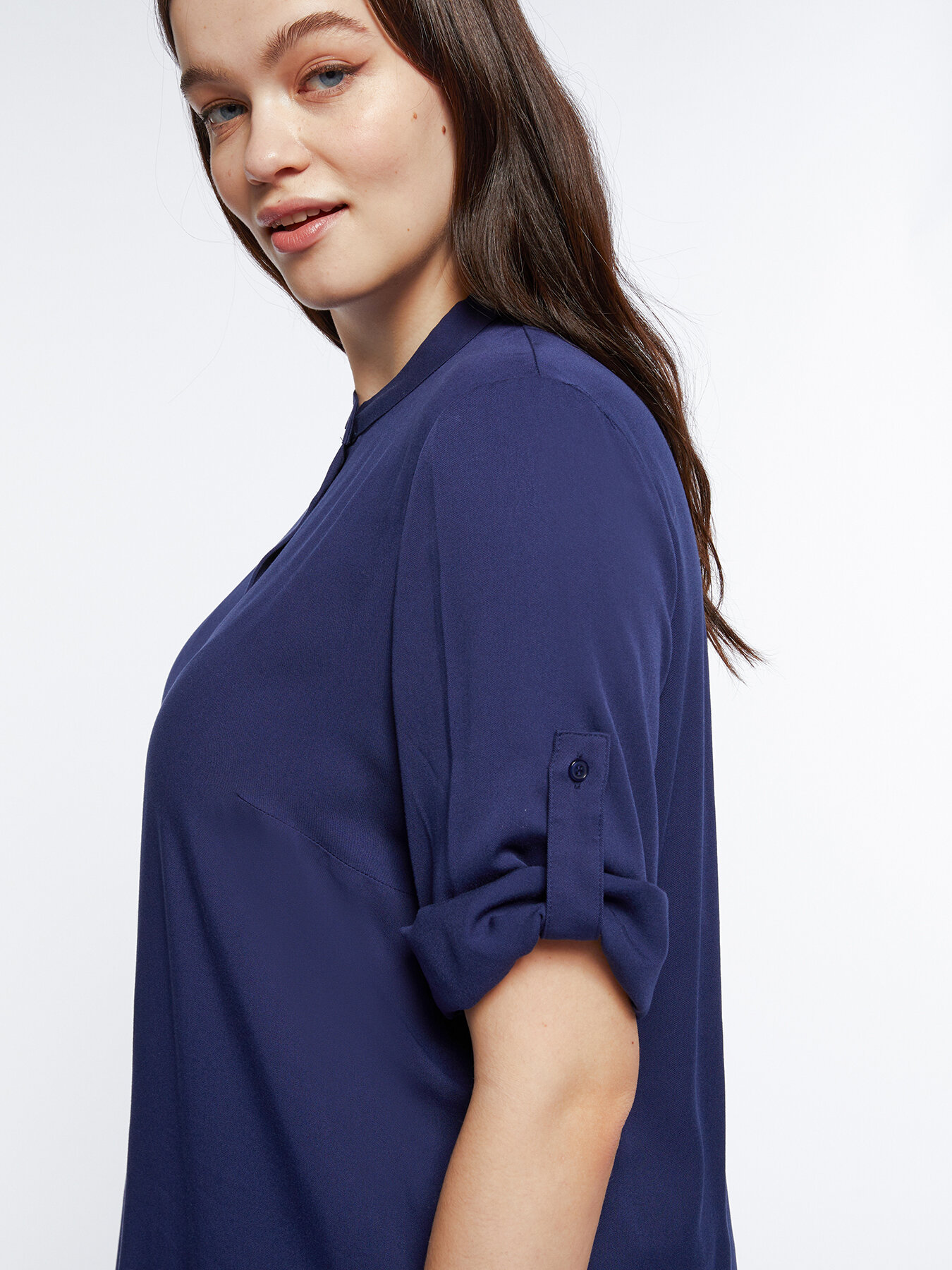 Camicia in viscosa tinta unita image number 3