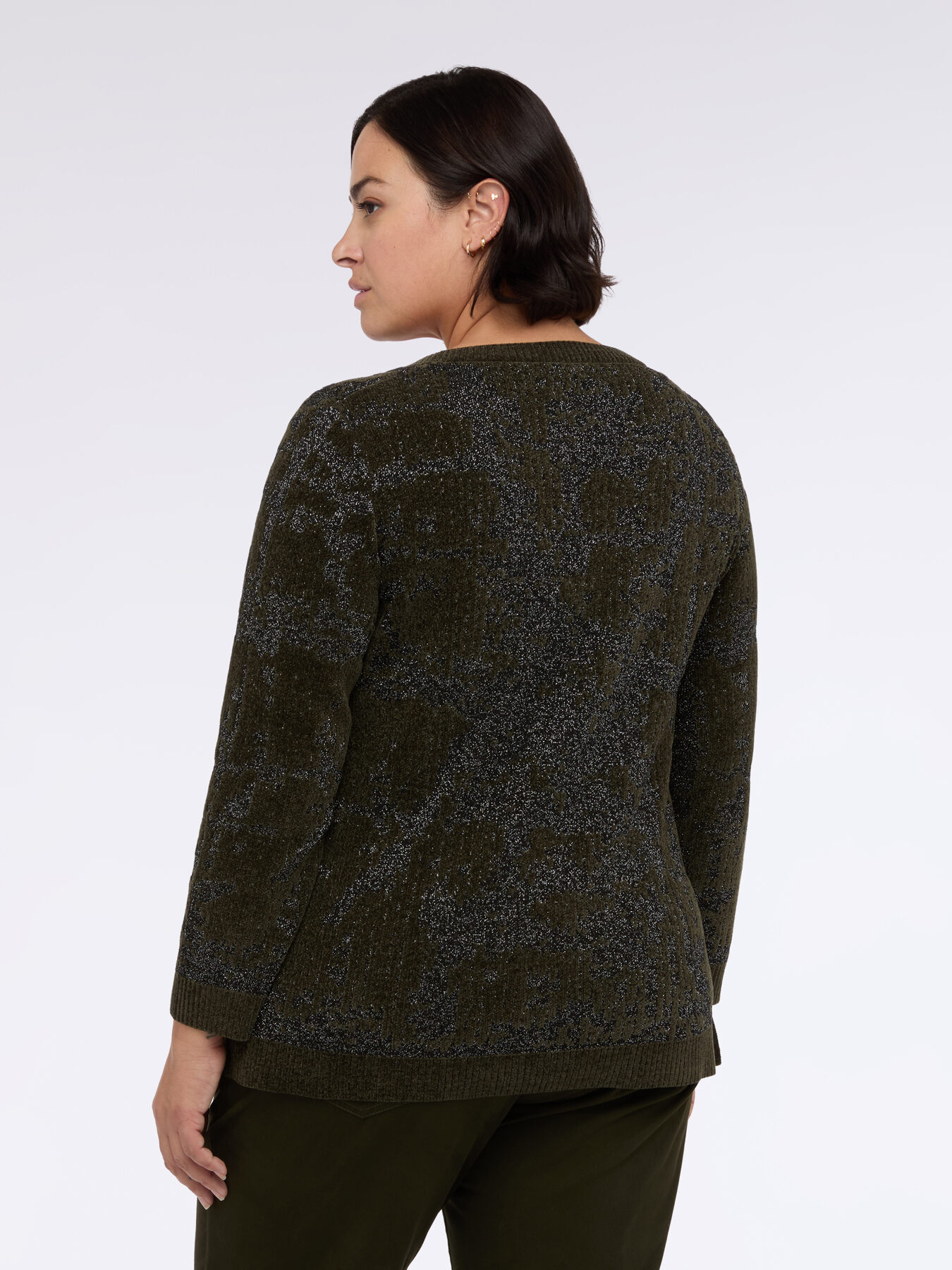 Camouflage knit with laminated effect image number 1