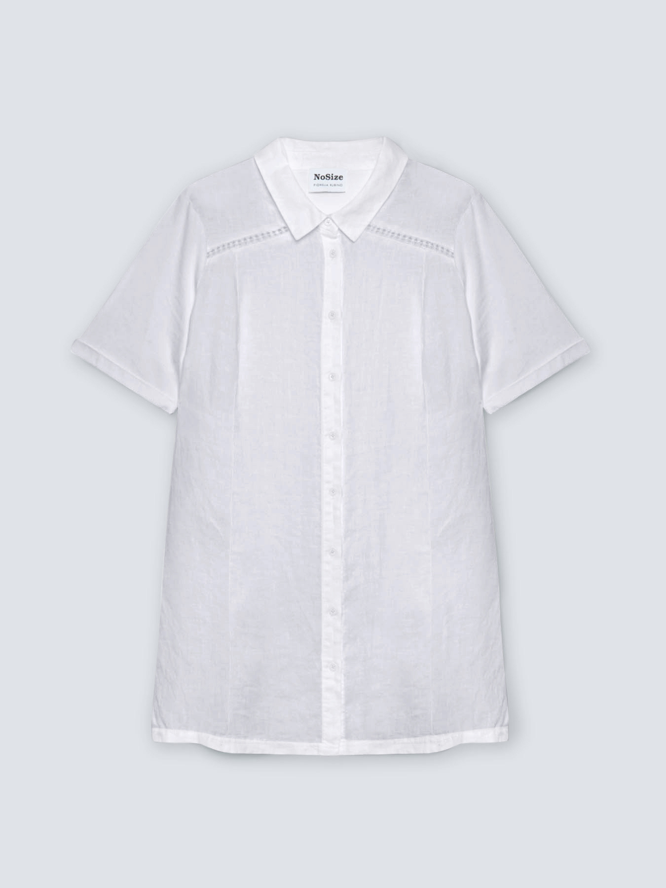 Camicia lunga in lino e jersey image number 4