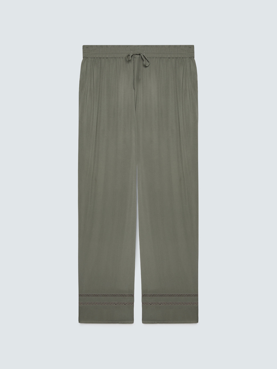 Pantaloni Wide Leg con dettaglio ajour