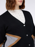 Cardigan color block in misto viscosa image number 3
