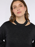 Lurex sweater with cut out details image number 2