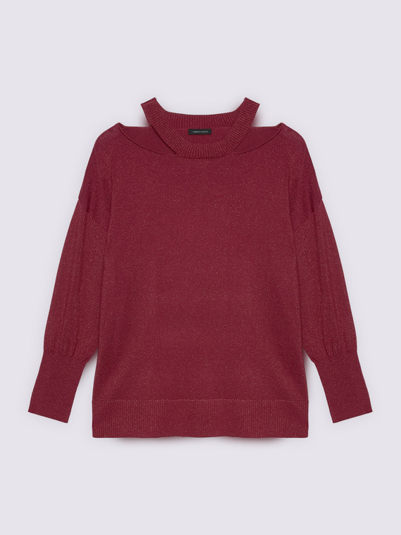 Lurex-Shirt mit Cut-Out-Details